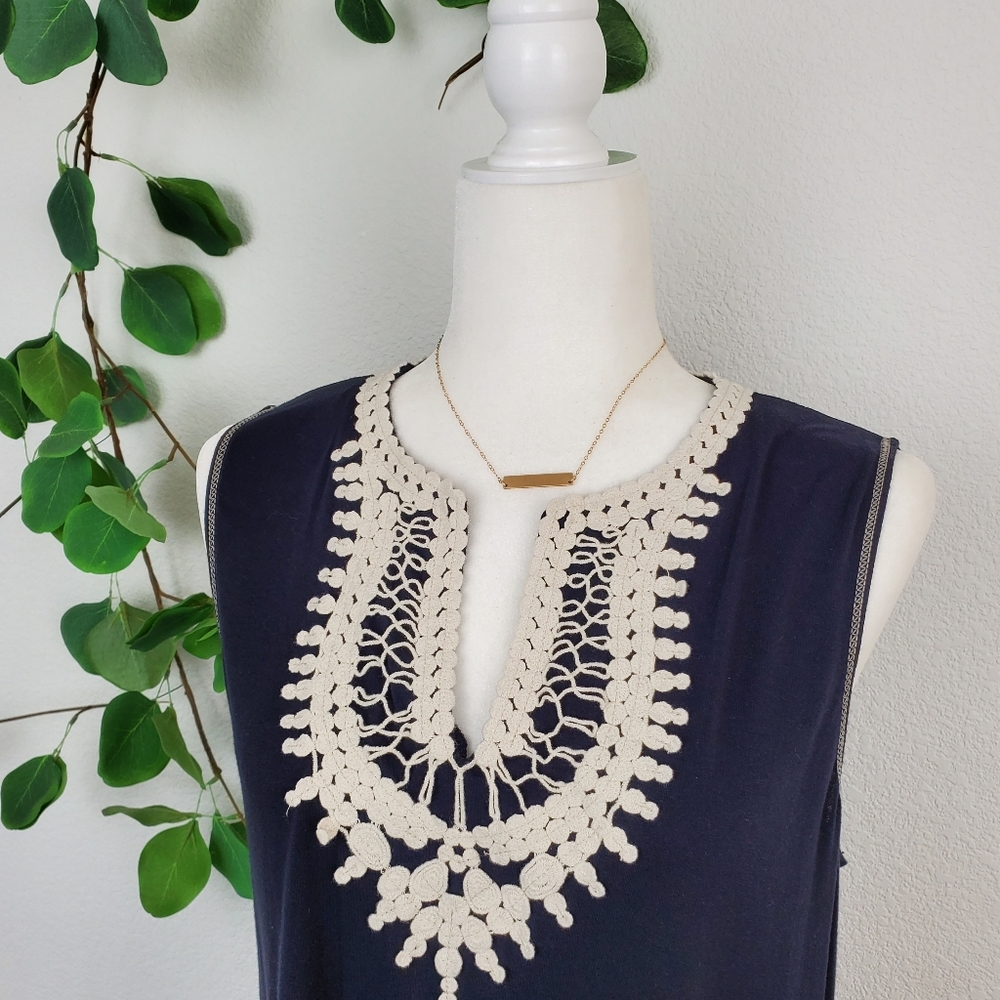 MAX STUDIO Sleeveless Navy Blue Dress